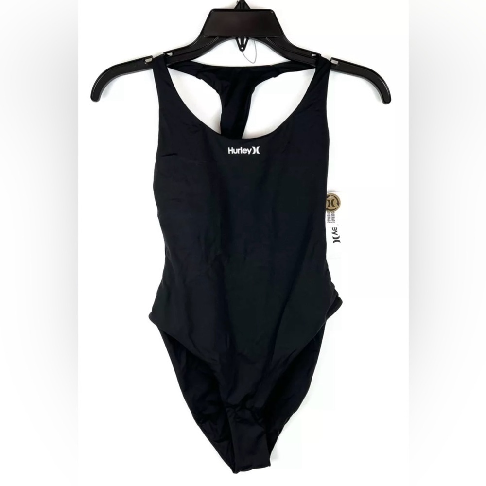 Hurley Women’s Black Racerback One Piece Swimsuit Size XS